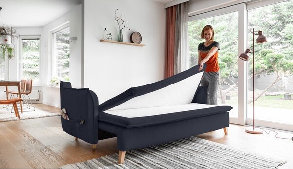 Ciemnoszara/antracytowa rozkładana sofa 225 cm Charming Charlie – Miuform