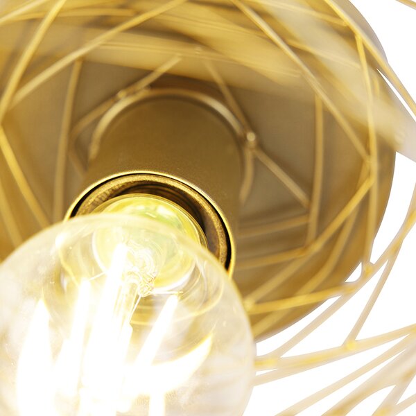 Designerska lampa sufitowa złota owalna - Sarella Oswietlenie wewnetrzne