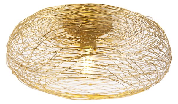 Designerska lampa sufitowa złota owalna - Sarella Oswietlenie wewnetrzne