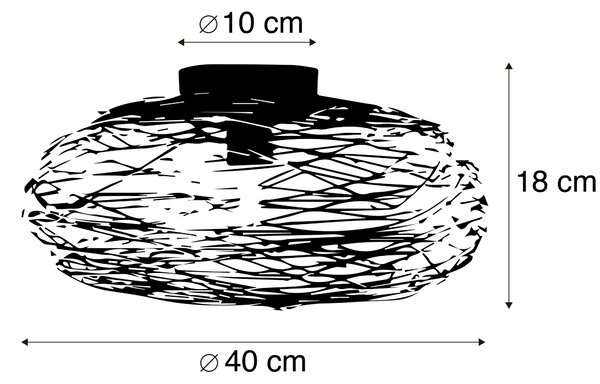 Designerska lampa sufitowa miedziana owalna - Sarella Oswietlenie wewnetrzne