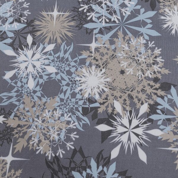 Prześcieradło z mikrofibry SNOWFLAKE niebieskoszare 90x200 cm
