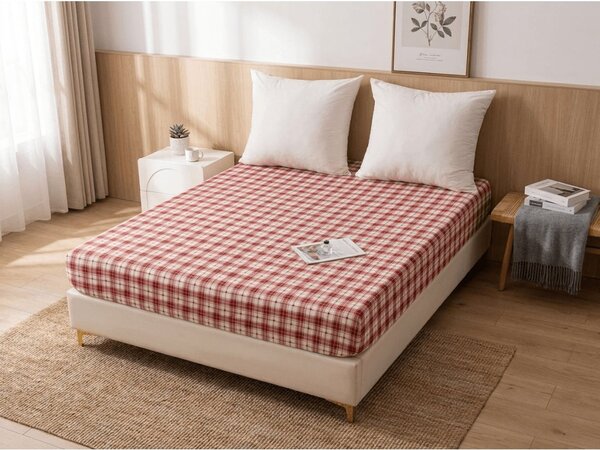 Prześcieradło z mikrofibry TARTAN HEART kolorowe 90x200 cm