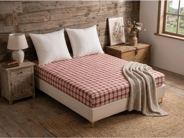 Prześcieradło z mikrofibry TARTAN HEART kolorowe 90x200 cm