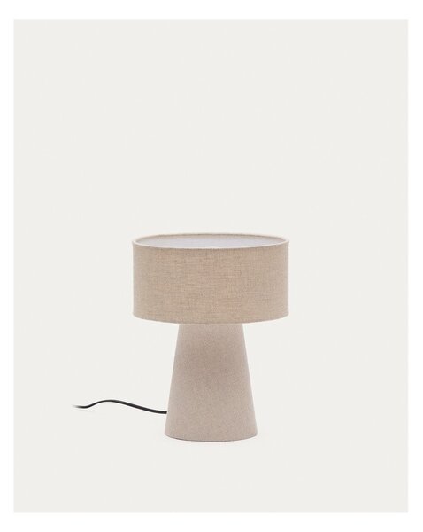 Szarobeżowa lampa stołowa z tekstylnym kloszem (wysokość 35 cm) Algaida – Kave Home