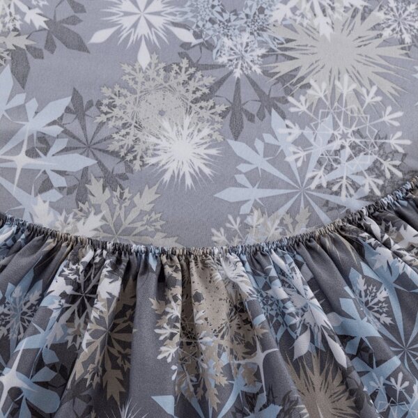 Prześcieradło z mikrofibry SNOWFLAKE niebieskoszare 90x200 cm