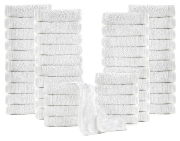 Ręczniki hotelowe, 50 szt., bawełna, 350 g/m², 30x30 cm, białe