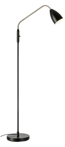 Czarna lampa stojąca LED ze ściemniaczem i metalowym kloszem (wysokość 140 cm) Patro – Markslöjd
