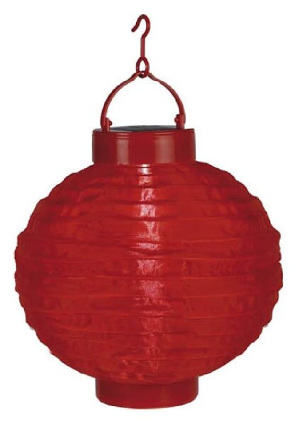 Czerwony ogrodowy lampion solarny LED Star Trading, ø 30 cm