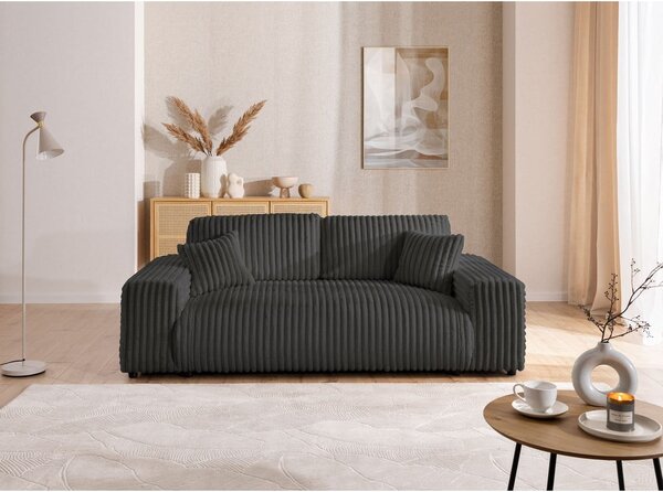 Ciemnoszara sztruksowa sofa 213 cm Justin – Ropez