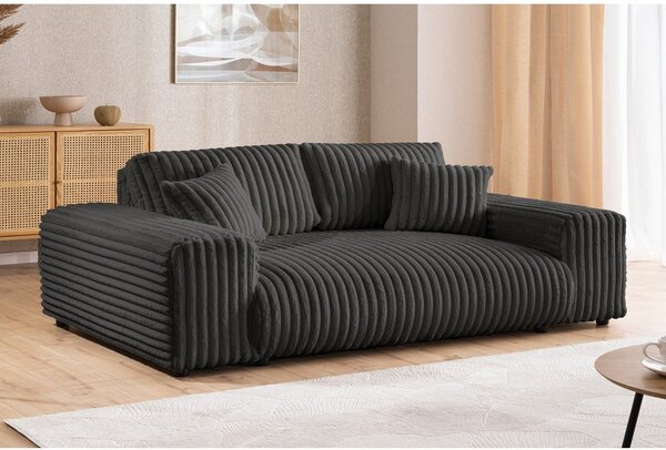 Ciemnoszara sztruksowa sofa 213 cm Justin – Ropez