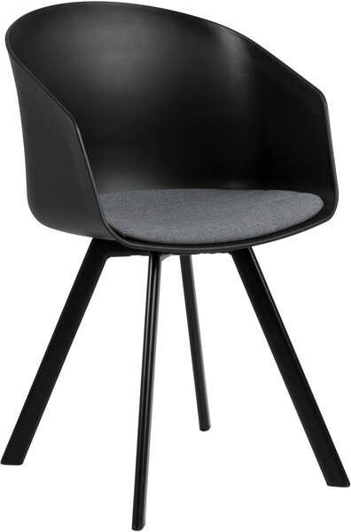 Krzeso do jadalni Design Scandinavia Mona (zestaw 2 szt.), tkanina, czarne