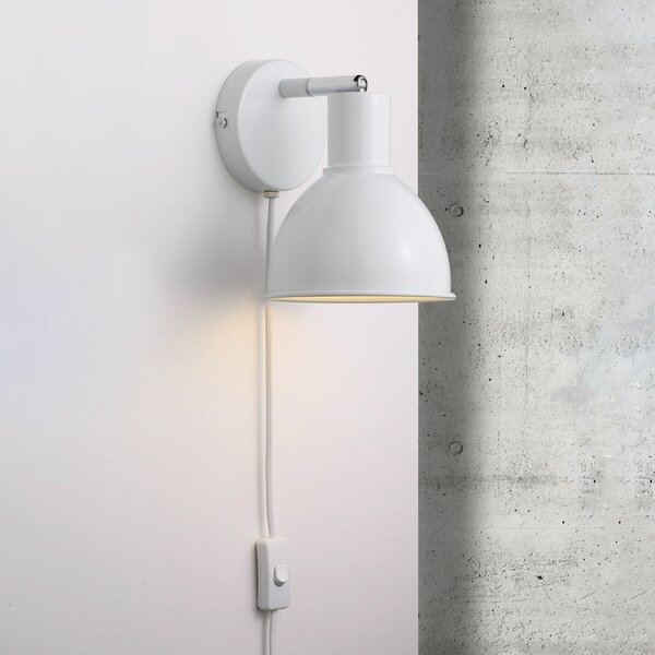 Lampa Ścienna Nordlux, Pop Wall, ściemnialny, biały, salon, metal, skandynawski