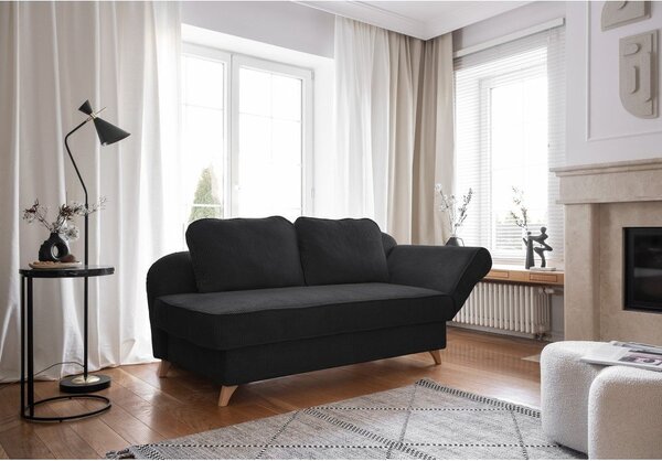 Antracytowy sztruksowy szezlong (prawostronny) Chic Charlotte – Miuform