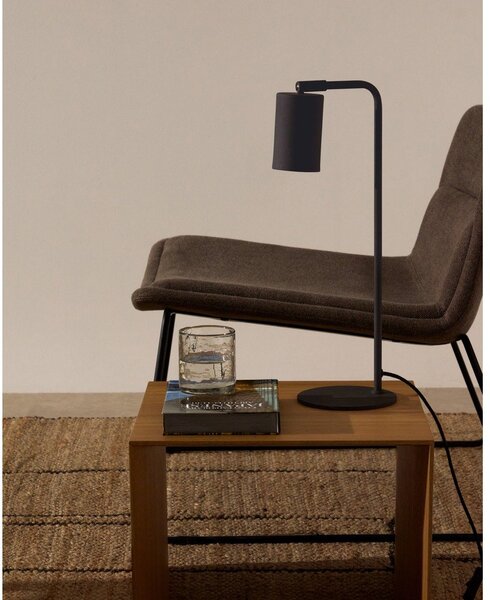 Czarna metalowa lampa stołowa (wysokość 49 cm) Manie – Kave Home