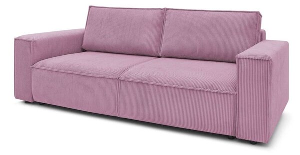 Różowa sztruksowa rozkładana sofa 245 cm Nihad – Bobochic Paris