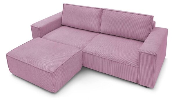 Różowa sztruksowa rozkładana sofa 245 cm Nihad – Bobochic Paris