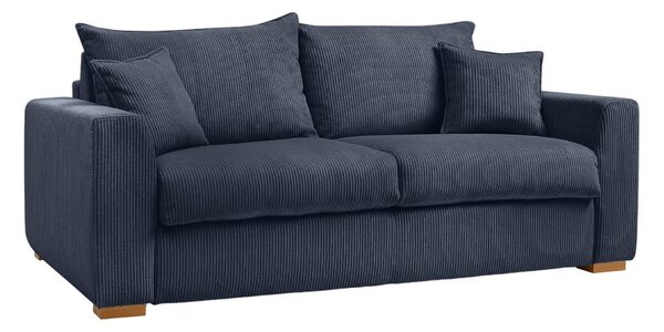 Ciemnoniebieska sztruksowa rozkładana sofa 225 cm Augustin – Bobochic Paris
