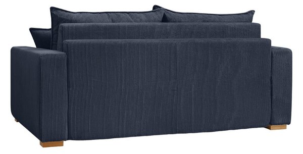 Ciemnoniebieska sztruksowa rozkładana sofa 225 cm Augustin – Bobochic Paris