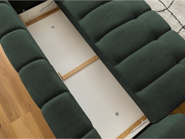 Zielona rozkładana/ze schowkiem sofa 251 cm Fuji – Bobochic Paris
