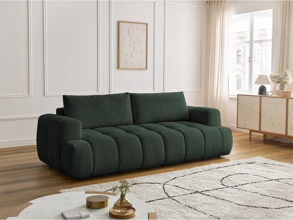 Zielona rozkładana/ze schowkiem sofa 251 cm Fuji – Bobochic Paris