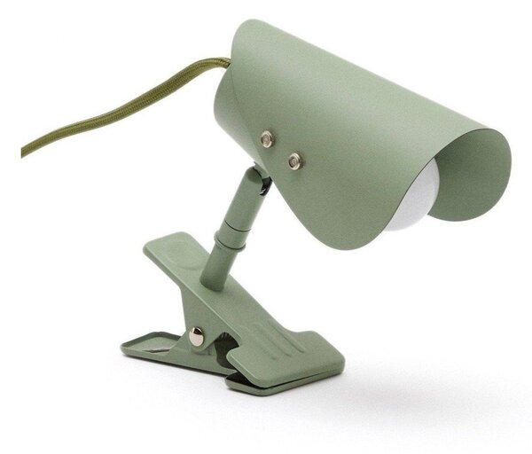 Zielona metalowa lampa stołowa z klipsem (wysokość 16 cm) Jula – Kave Home