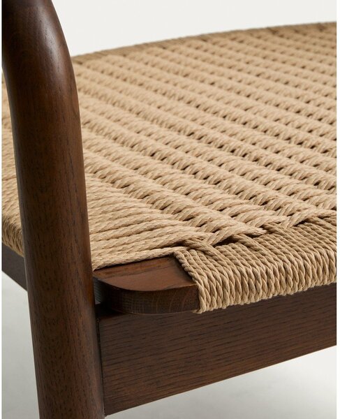 Fotel drewniany/bez obicia w ciemnym naturalnym kolorze Derile – Kave Home