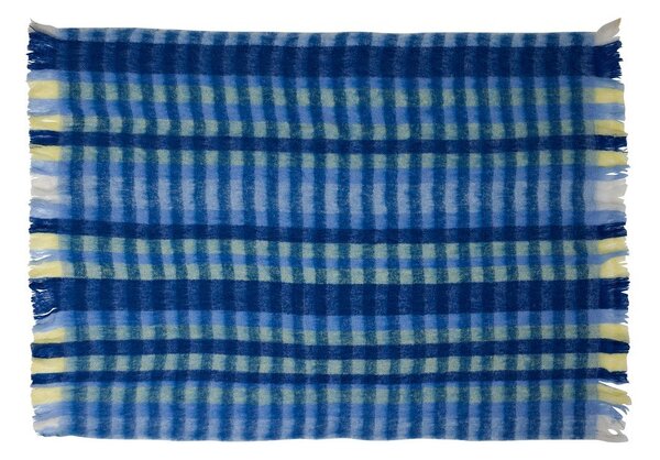Niebieski koc z mieszanki wełny 140x200 cm Loom – Hübsch