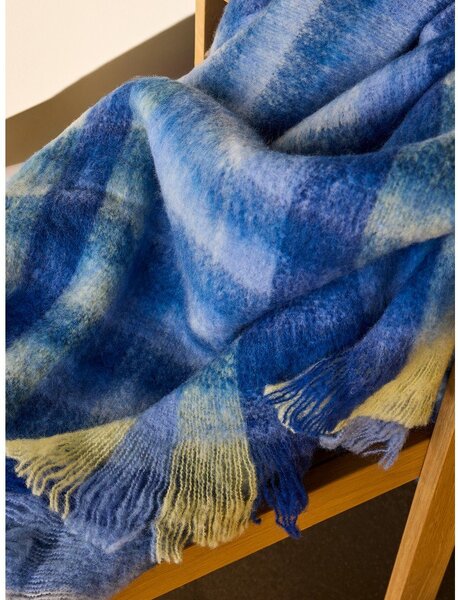 Niebieski koc z mieszanki wełny 140x200 cm Loom – Hübsch