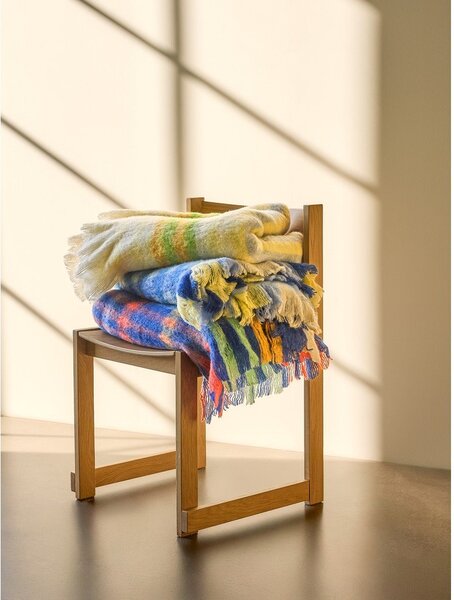 Niebieski koc z mieszanki wełny 140x200 cm Loom – Hübsch
