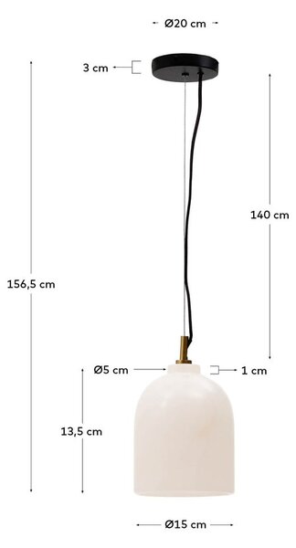 Lampa wisząca w kolorze kości słoniowej ø 15 cm Shenli – Kave Home