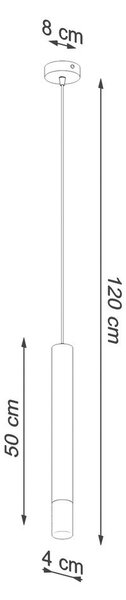 Biała metalowa lampa wisząca ø 8 cm Vittoria – Sollux