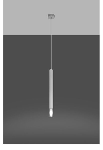 Biała metalowa lampa wisząca ø 8 cm Vittoria – Sollux