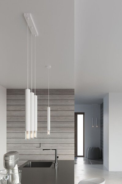 Biała metalowa lampa wisząca ø 8 cm Vittoria – Sollux