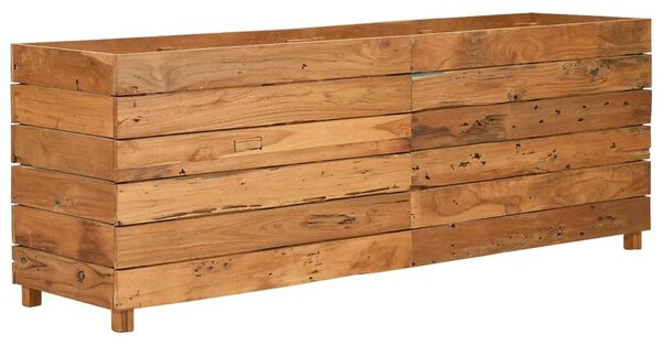Podwyższona donica 150x40x55 cm drewno tekowe z recyklingu/stal