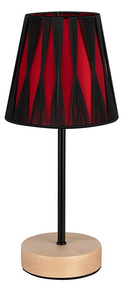 Abażurowa lampka na drewnianej podstawie - A95-Uresa