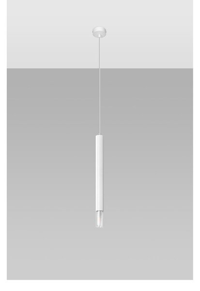 Biała metalowa lampa wisząca ø 8 cm Vittoria – Sollux