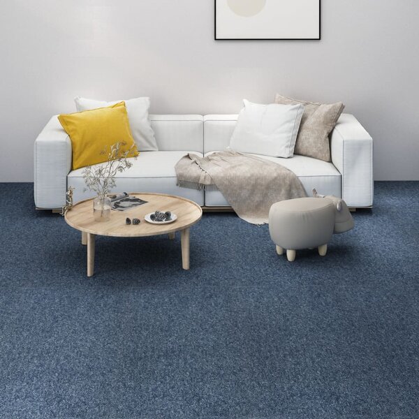 Podłogowe płytki dywanowe, 16 szt., 4 m², 25x100 cm, niebieskie