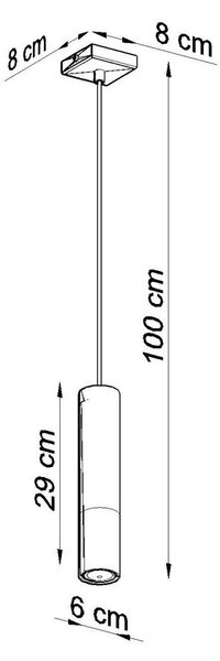 Metalowa lampa wisząca w czarno-srebrnym kolorze ø 8 cm Longbot – Sollux