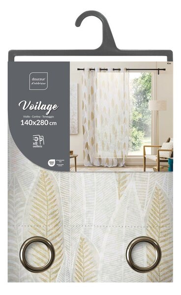 Beżowa firanka z woalu 140x280 cm Kim – douceur d'intérieur