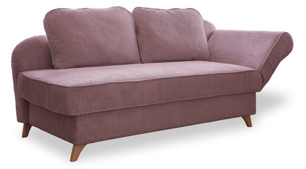 Szaroróżowy sztruksowy szezlong (prawostronny) Chic Charlotte – Miuform
