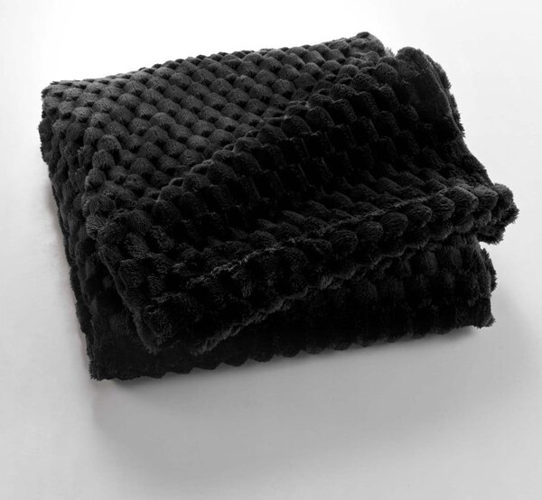 Czarny koc z mikfroflaneli 125x150 cm Mini Frosty – douceur d'intérieur