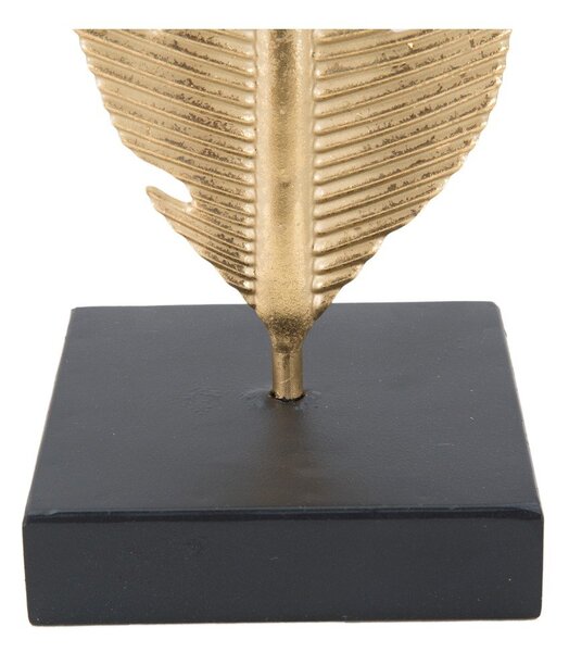 Świecznik dekoracyjny w złotej barwie Mauro Ferretti Feather, wys. 34 cm