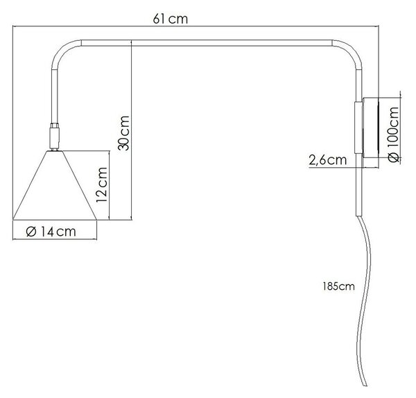 Żółty kinkiet do kontaktu ø 14 cm Zylo – Sollux