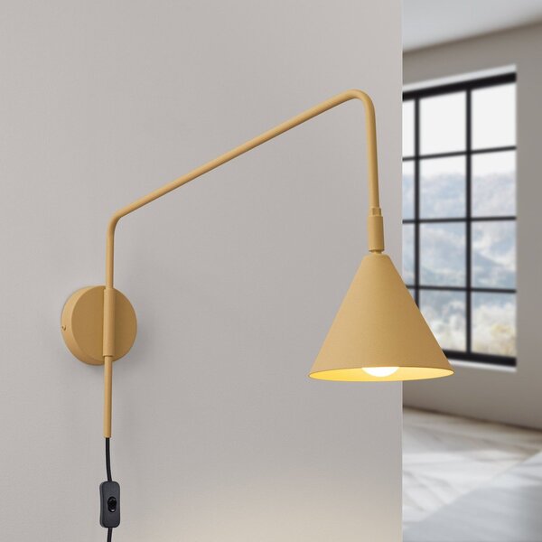 Żółty kinkiet do kontaktu ø 14 cm Zylo – Sollux