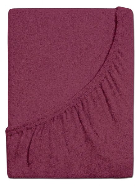 Prześcieradło frotte do dziecięcego łóżeczka PREMIUM 60x120 cm bordowe