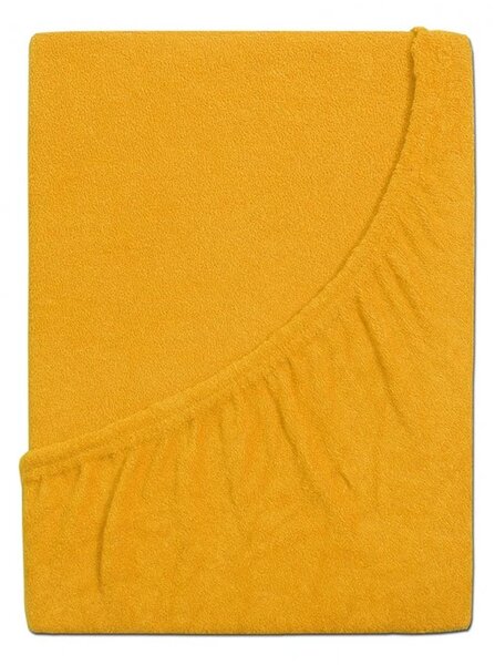 Frotte prześcieradło do dziecięcego łóżeczka PREMIUM 60x120 cm żółto-pomarańczowe