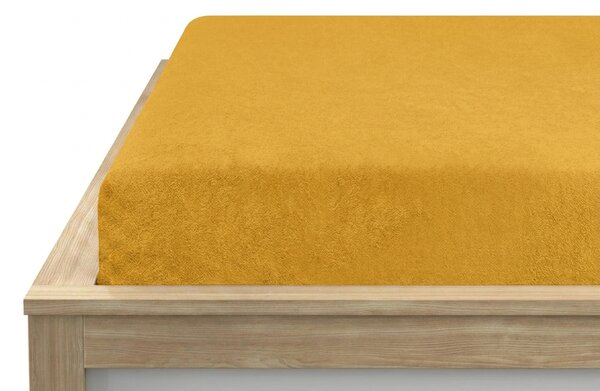 Frotte prześcieradło PREMIUM żółtopomarańczowe 90x200 cm
