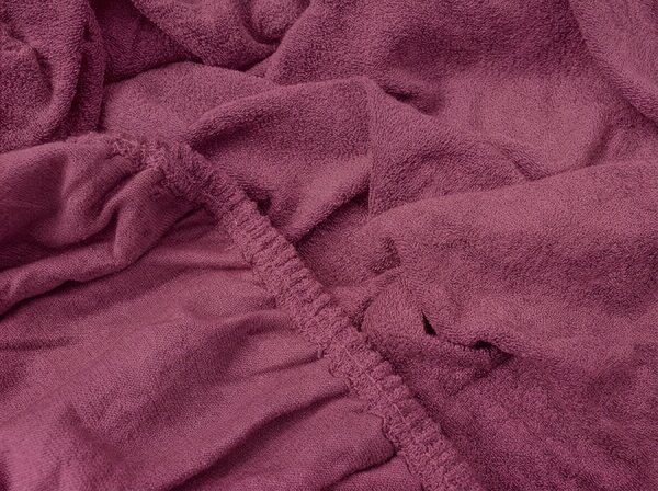 Prześcieradło frotte do dziecięcego łóżeczka PREMIUM 60x120 cm bordowe