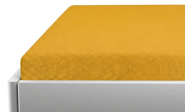 Frotte prześcieradło do dziecięcego łóżeczka PREMIUM 60x120 cm żółto-pomarańczowe