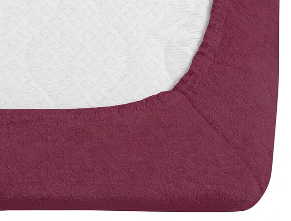 Prześcieradło frotte do dziecięcego łóżeczka PREMIUM 60x120 cm bordowe